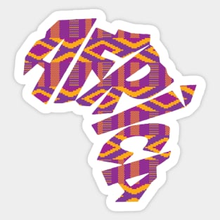 Africa Map with Kente Pattern, African Style Sticker